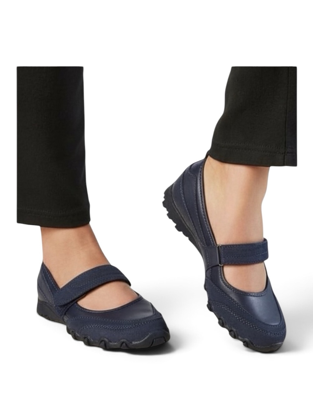 Comfort View Mary Jane Navy Blue Flat Shoes “The Basil” Women’s size 10.5 Wide